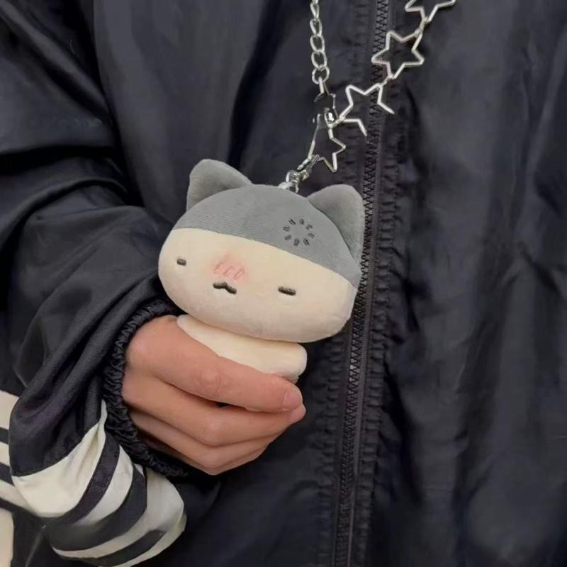 Cute Plush Cat Doll Keychain Girl Backpack Decoration Pendant Fluffy Soft Stuffed Cat Toy Bag Keyring Charm Accessories Gift