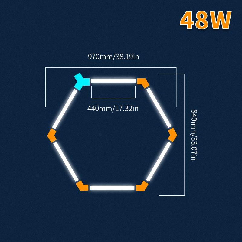 Garage Light Hexagon Lights Lamp 110V220V Led Tube Honeycomb Ceiling Lighting For Auto Car Body Repair Led Worksho