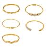 18K Goldbeschichteter Edelstahl Zirkon Geometrisches Offenes Armreif-Set