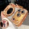 Luxury Diamond Clear Glitter For Magsafe Case For iPhone 17 16 15 14 13 12 11 Pro Max Air Mirror Magnetic Holder Stand Cover