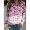 Fashionable Women's Geometric Printed Long Sleeved O-neck Casual Top