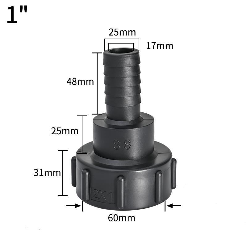 Ibc Tank Tap Adapter 1/2" 3/4" S60 Thread Connector Ton Bucket Valve Joint Accessories Ibc Tank Fitting 1-Inch Valve Adapter
