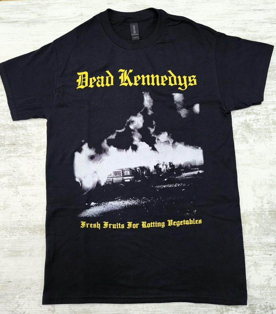 

DK Fresh fruit American Punk Band Black T-shirt Hand Pulled Silkscreen Print Unisex T-Shirt L