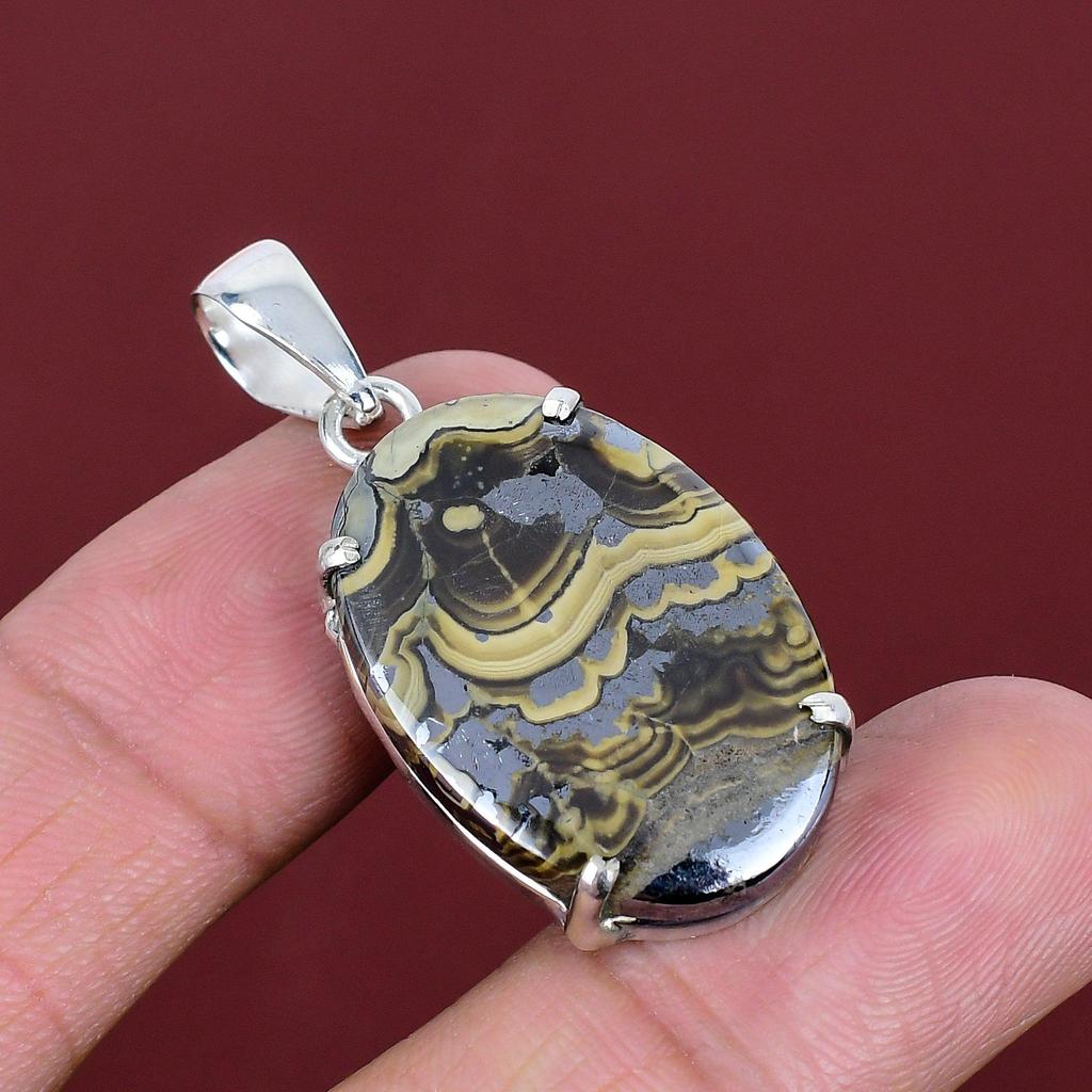 Schalenblende Pendant Handmade Gemstone Pendant 925 Sterling Silver Pendant Schalenblende Dainty Jewelry Brand New Pendant Anniversary Gifts