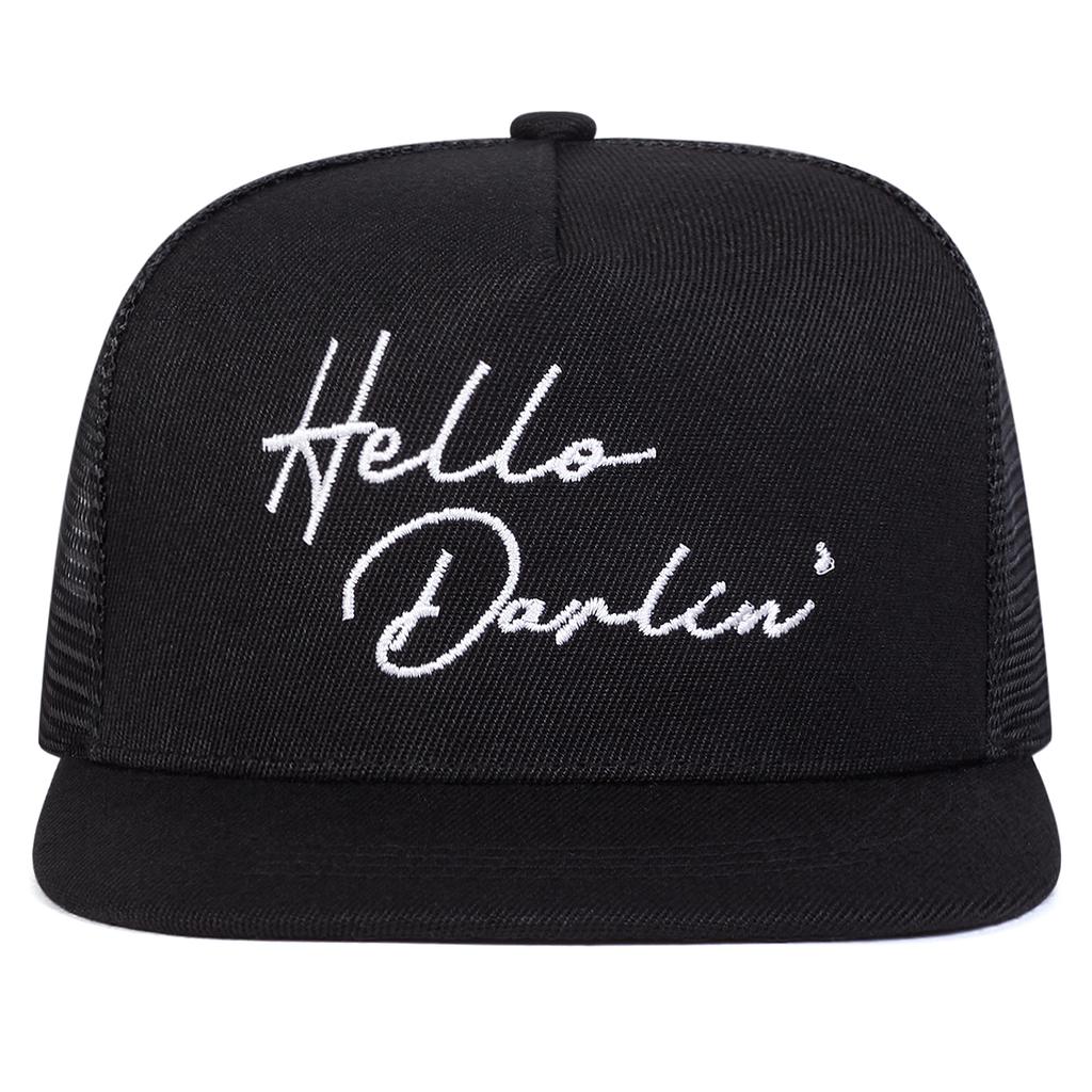 Unisex Hello darlin Embroidery Hip-hop Net Hats Spring And Summer Outdoor Adjustable Sports Casual Baseball Caps Sunscreen Hat