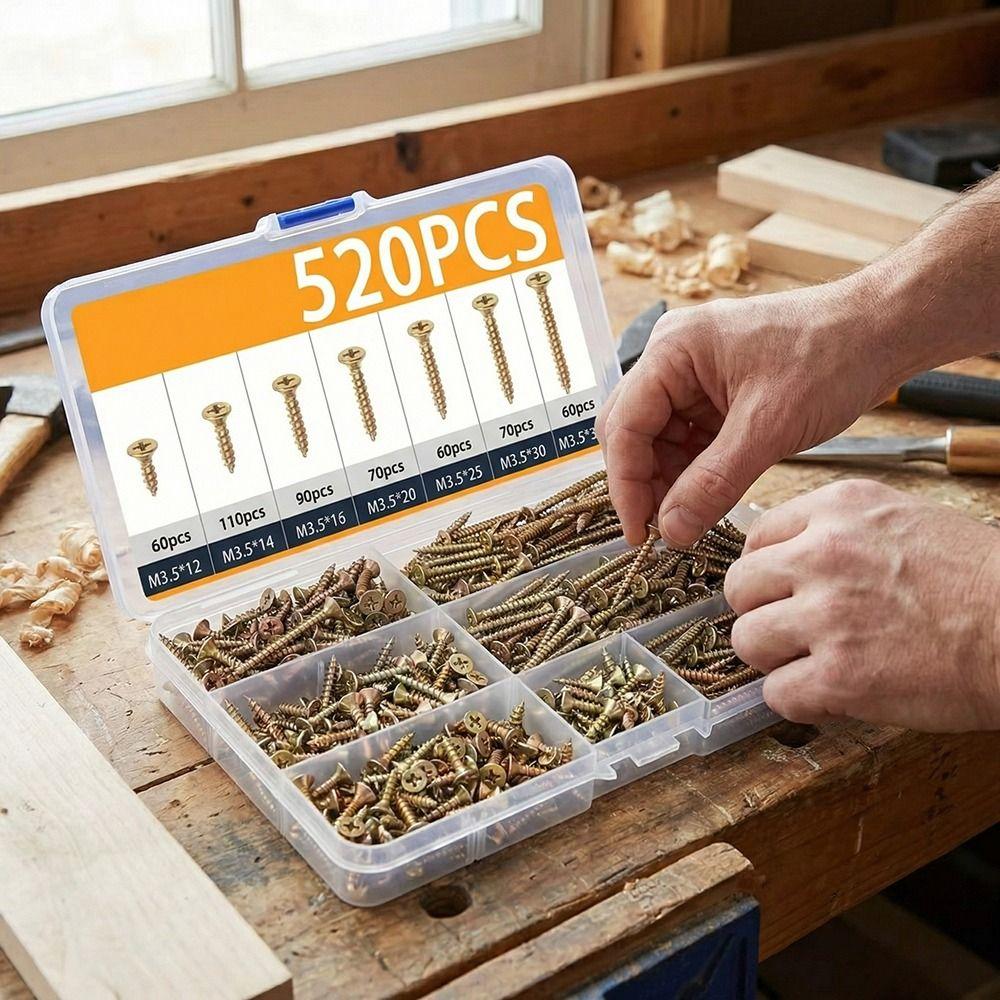 M 3.5 Self-Drilling Wood Screws Carbon Steel Wood Screws Boxed Deck Screws  Deck Building