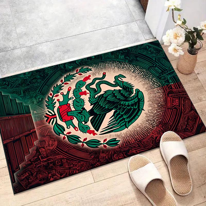 México Football Polyester Carpet, Soft Indoor Mat for Office Chair, Living Room, Computer Desk - Decorative Home Office Rug Design