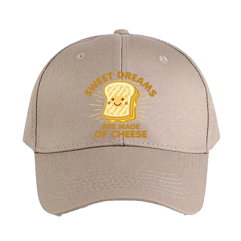 Sweet Dream are Made of Cheese Woman Man Baseball Cap Adult Adjustable with Curved Brim Hiking Fishing Hat sun hat duckbill cap