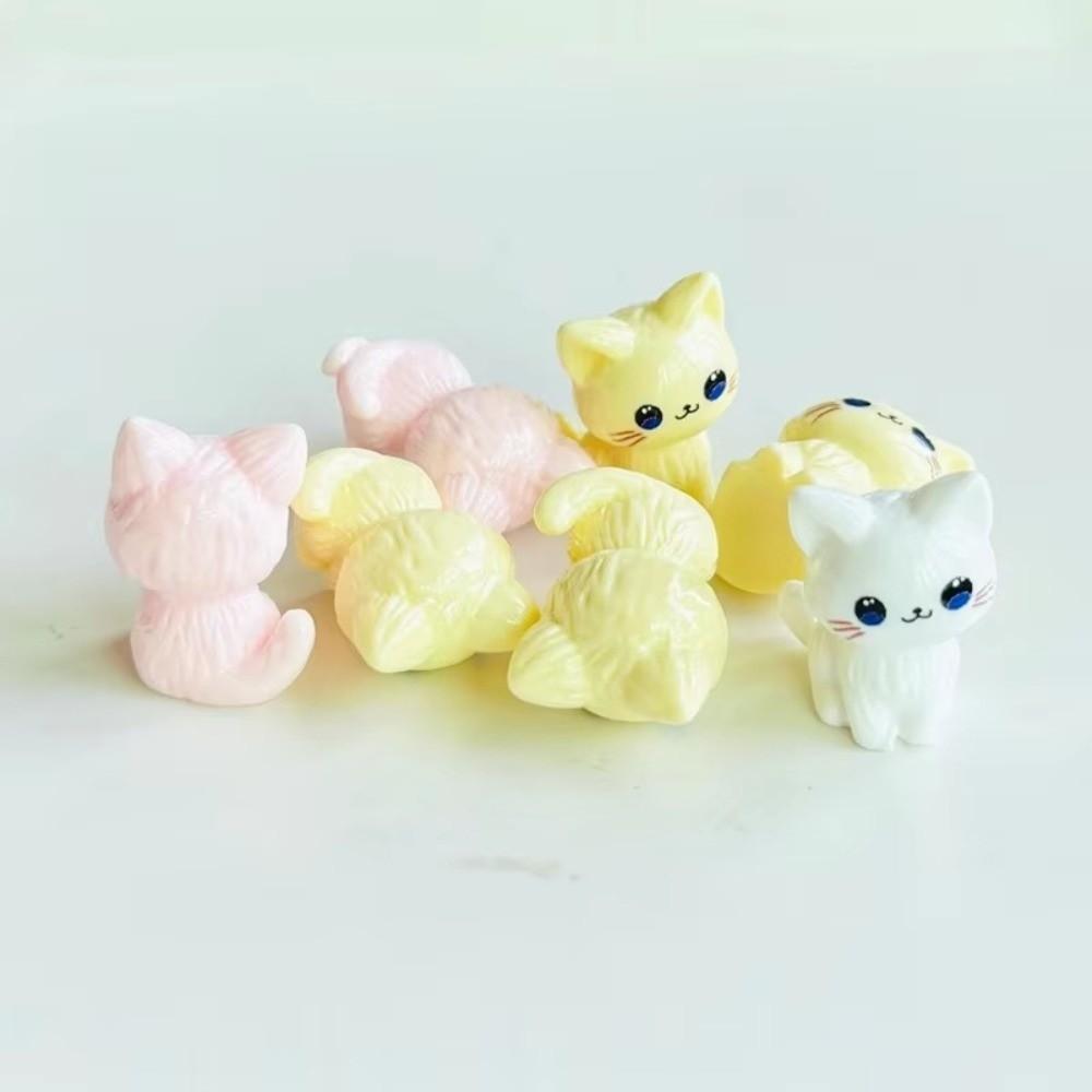 12Pcs Cute Cat Series Resin Decorations Diy Craft 3D Charms Cartoon Charms  Scrapbooking Accessories