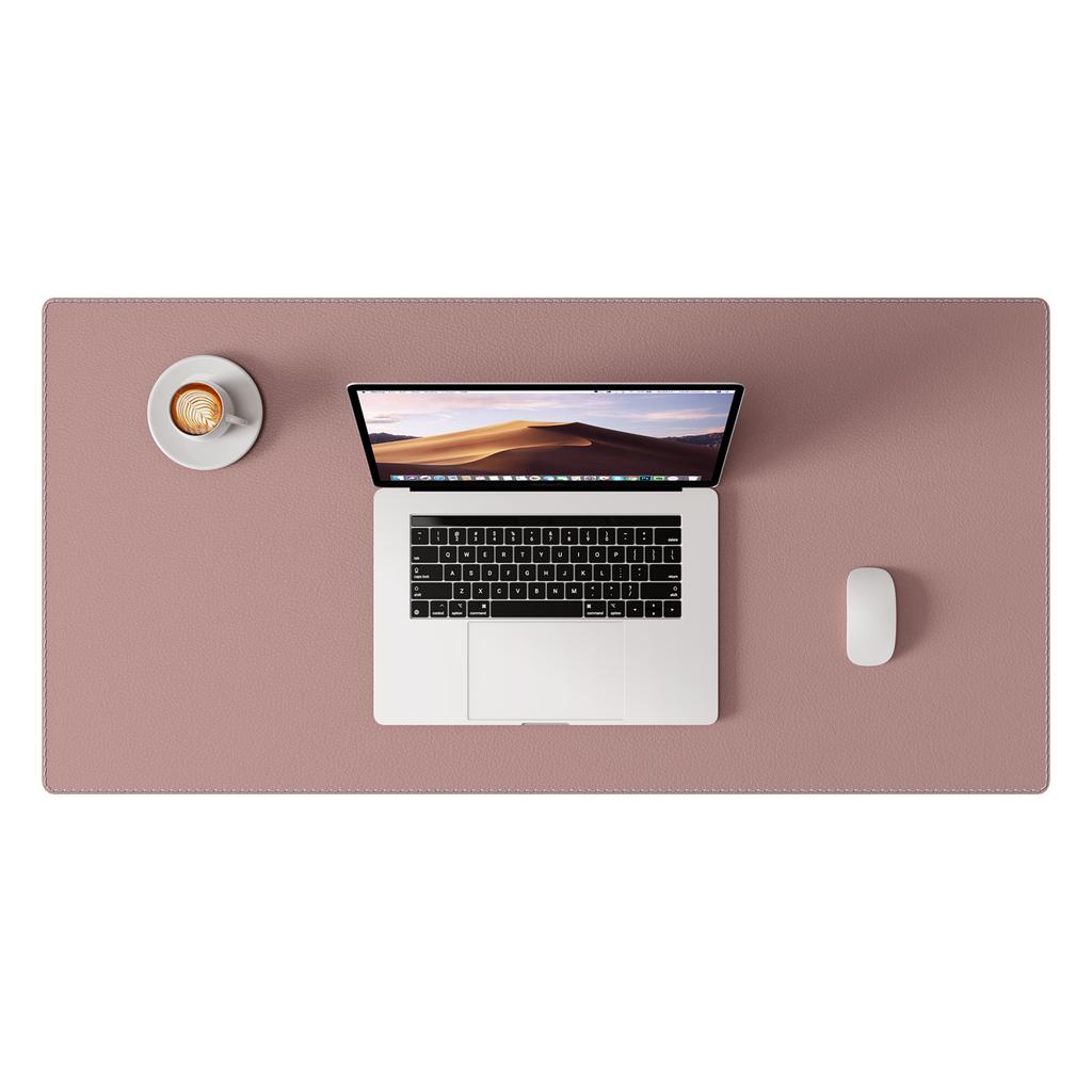 Desk Pad Protector, Mouse Pad, Desk Mat, Non-Slip with Stitched Edges PU Leather Desk Blotter for Home School