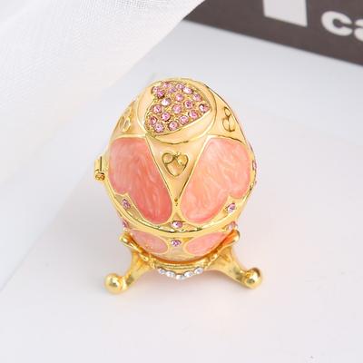 1pcs Egg-Shaped Jewelry Box Creative Home Metal Craft Decorative Ornament Trinket Storage Case for Jewelry & Desktop Decoration