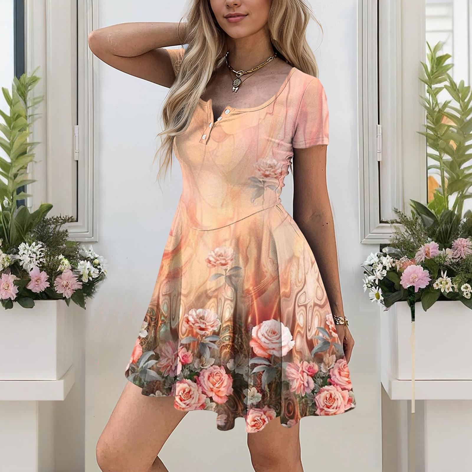 

Женская повседневная облегающая юбка с цветочным принтом, застегивающаяся на пуговицы, с карманами XL арбуз красный