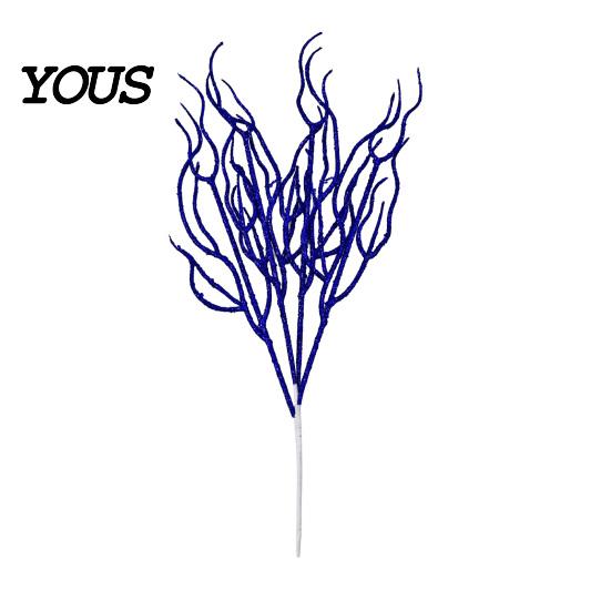 Seasonal Glitter Branch Artificial Christmas Tree Pick, Sparkling Faux for Party Dead Ornament, Curly Decorative Twigs Stick Stem Vase