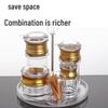Commercial Acrylic Condiment Bottle Set with Gold Rim
