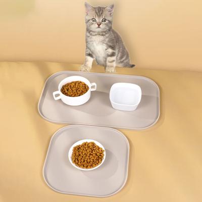 Placemat Waterproof with Raised Edges Prevent Spills Anti-slip Keep Floors Clean Dog Feeding Mat