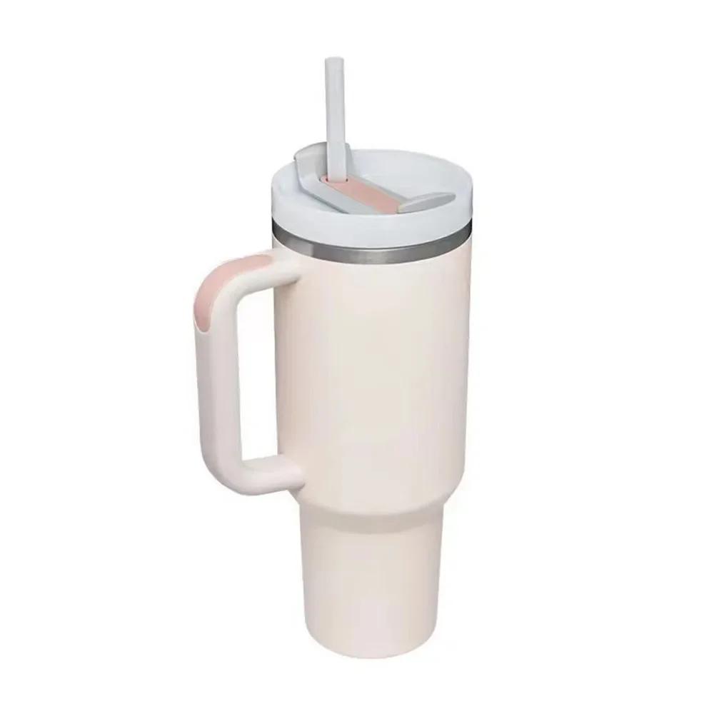 40 Oz Tumbler with Handle Lid Straw 40oz Stainless Steel Water Bottle Vacuum Thermos Cup Travel Thermal Coffee Mug for Stanleys