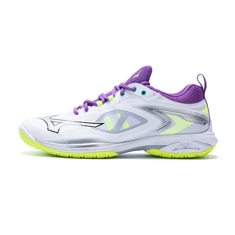 Mizuno Wave Claw Neo 3 Wide White Neo Lime Lavender Unisex Sneakers 71GA247312