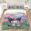 3pcs Floral Adventure Kuromi Print Cover Set Ultra Soft, Breathable, and Comfortable Bedding with Stylish Design for Bedroom and Guest Room Decor