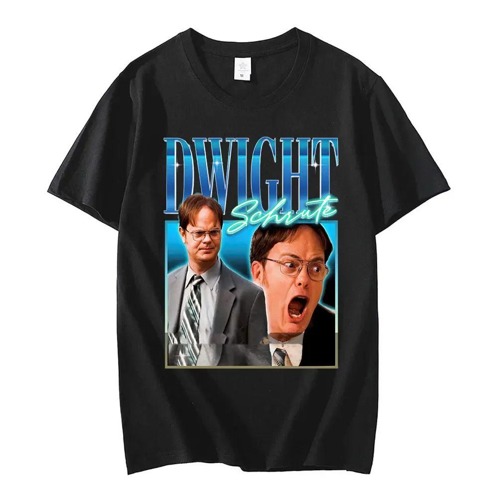 Hip Pop Y2k Graphic Short Sleeve Dwight Schrute T Shirt The Office Tv Show Tops Crew Neck TShirt for Men Summer Funny TShirts