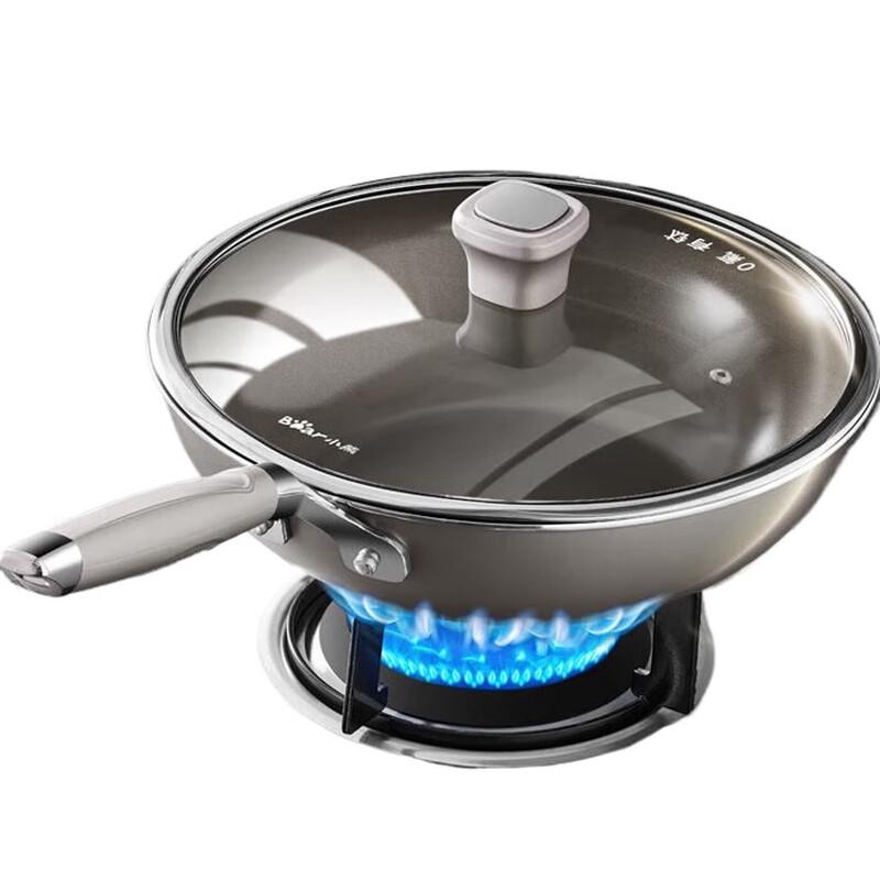 Bear Titanium Flat-Bottom Non-Stick Wok