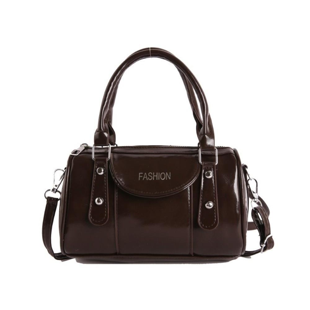 Trendy PU Leather Shoulder Bags Pure Color Large Capacity Crossbody Bags Handbag Women