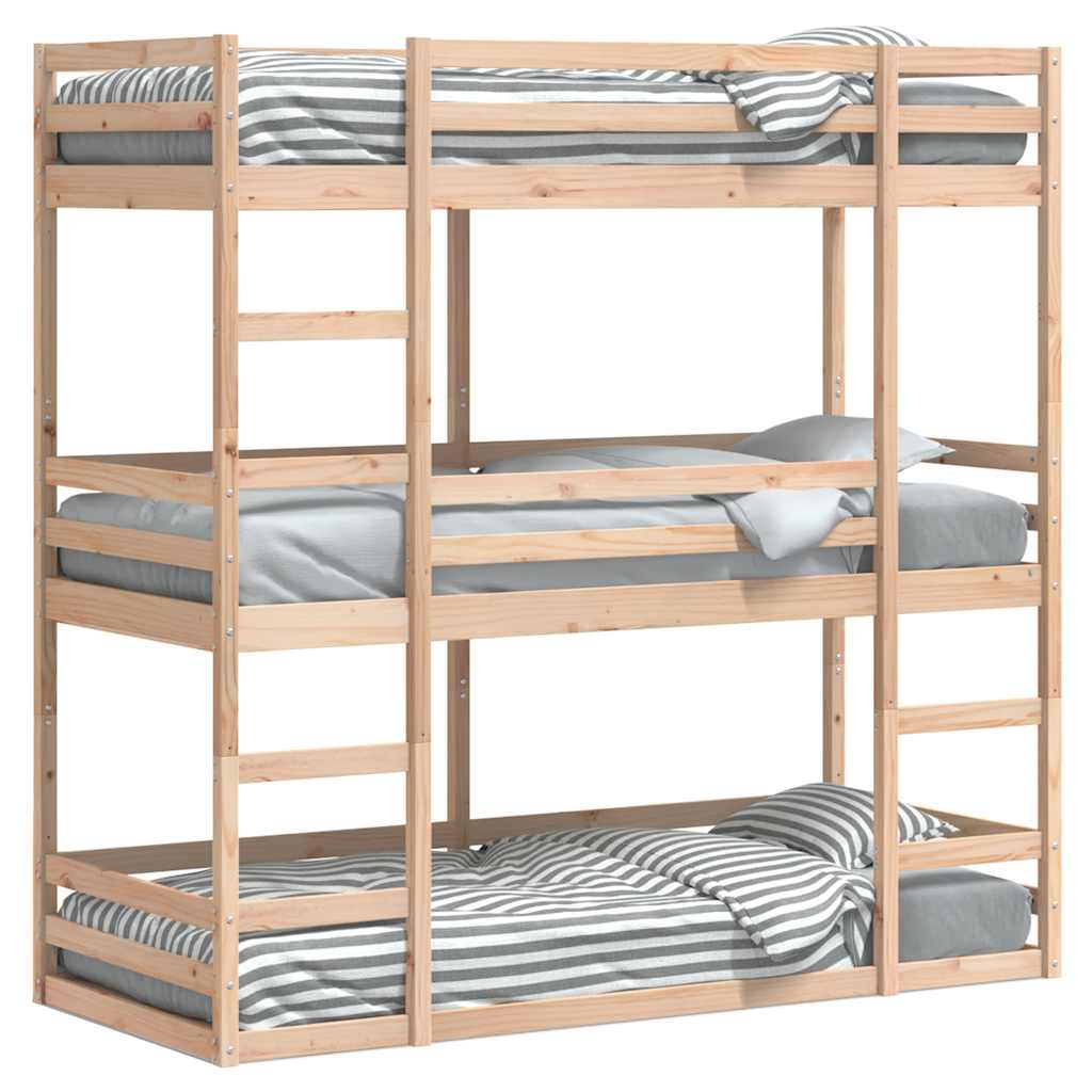 Yiwydaa Driepersoons Stapelbed 31, 5 X 78, 7 Inch (80 X 200 Cm) Massief Grenenhout