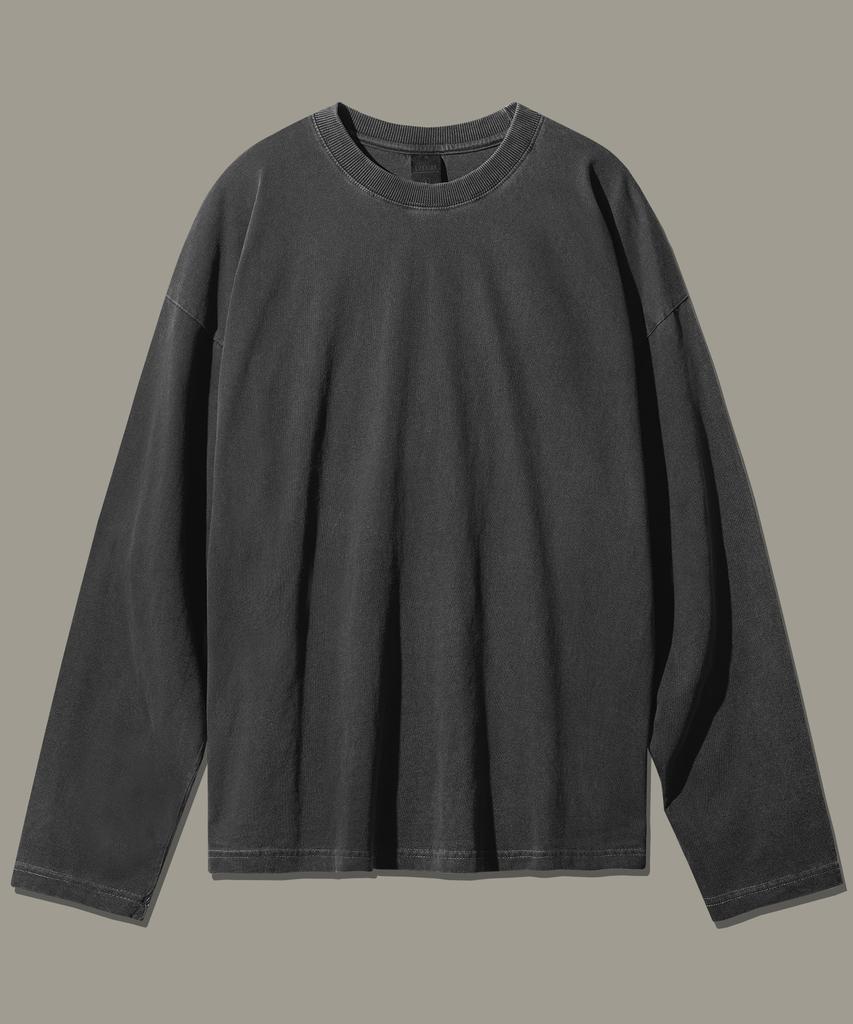 EZKATON New Season Pigment Long Sleeve T-Shirt Deep Gray Kmlt6811