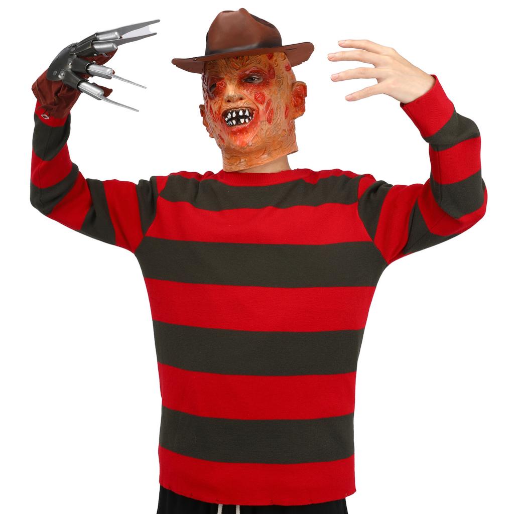 Halloween COS Rollenspiel Horror Charakter Anzug, Horrorfilm Charakter Handschuhe, Hut, Halloween Bar Tanzparty Requisiten Anzug