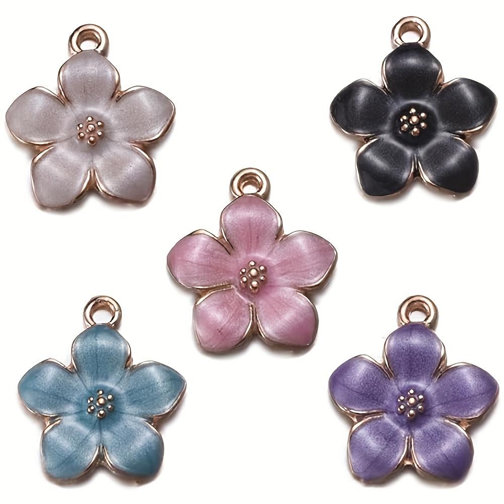 10/30/50 ks slitiny smaltu, řemeslné zpracování, elegantní a romantický přívěsek ve tvaru třešňového květu, DIY náramek, náhrdelník, náušnice, klíčenka, přívěsek na nohu