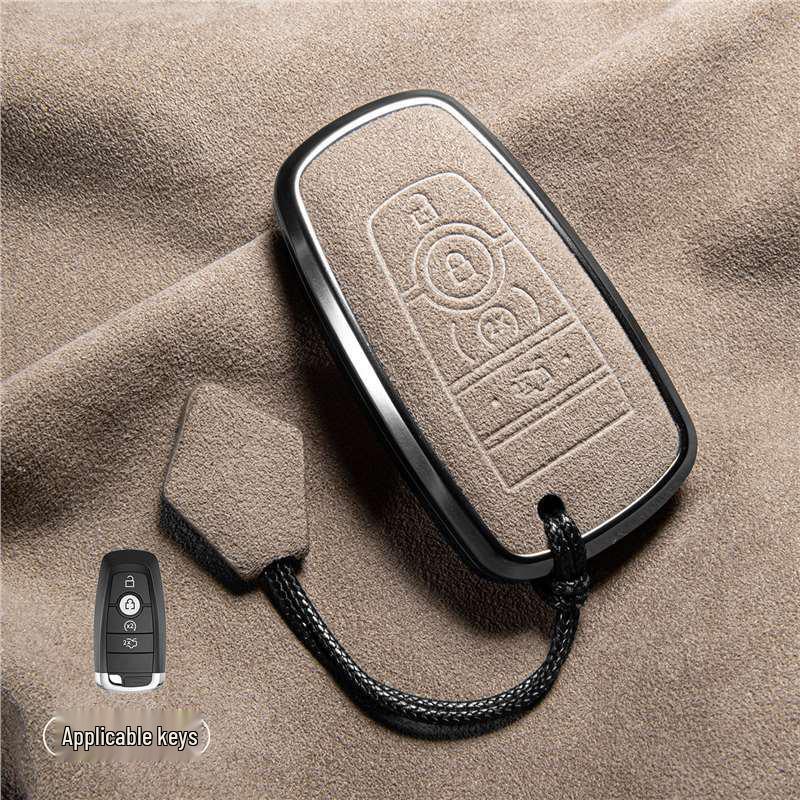 Luxury Suede Key Covers for Ford Explorer ST, Escape, Edge, 4WD, Mondeo, and EVOS