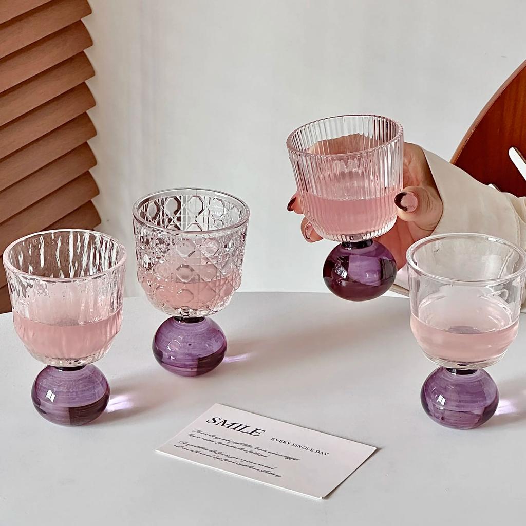 Sevimli Küre Tabanlı Cam Yaratıcı Orta Yüzyıl Viski Bardağı Baijiu Bardağı Çay İçme Bardağı Meyve Suyu Bardağı