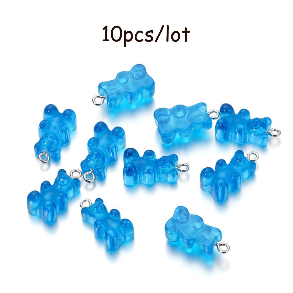 10/20Pcs Candy Bear Pendant Charms for Necklace Bracelet Earrings Jewelry Making Diy Findings Resin Bears Christmas Making