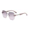Fashionable Borderless Metal Chain Sunglasses for Women with A Sense of Luxury and Irregular Temperament. New Large Frame Sunglasses