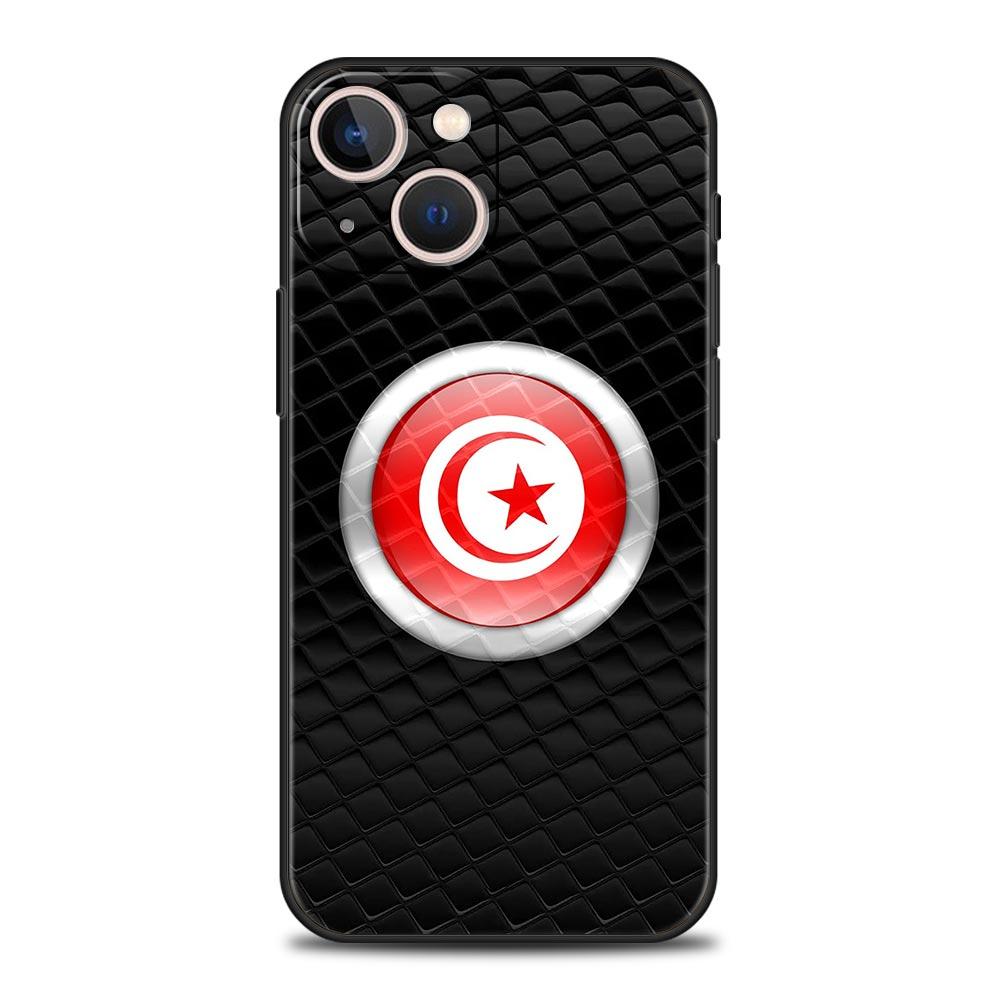 Tunisia Flag Phone Case For iPhone 17 16 15 Pro Max 11 12 13 14 7 8 Plus SE 2020 X XR XS Cover Soft Black