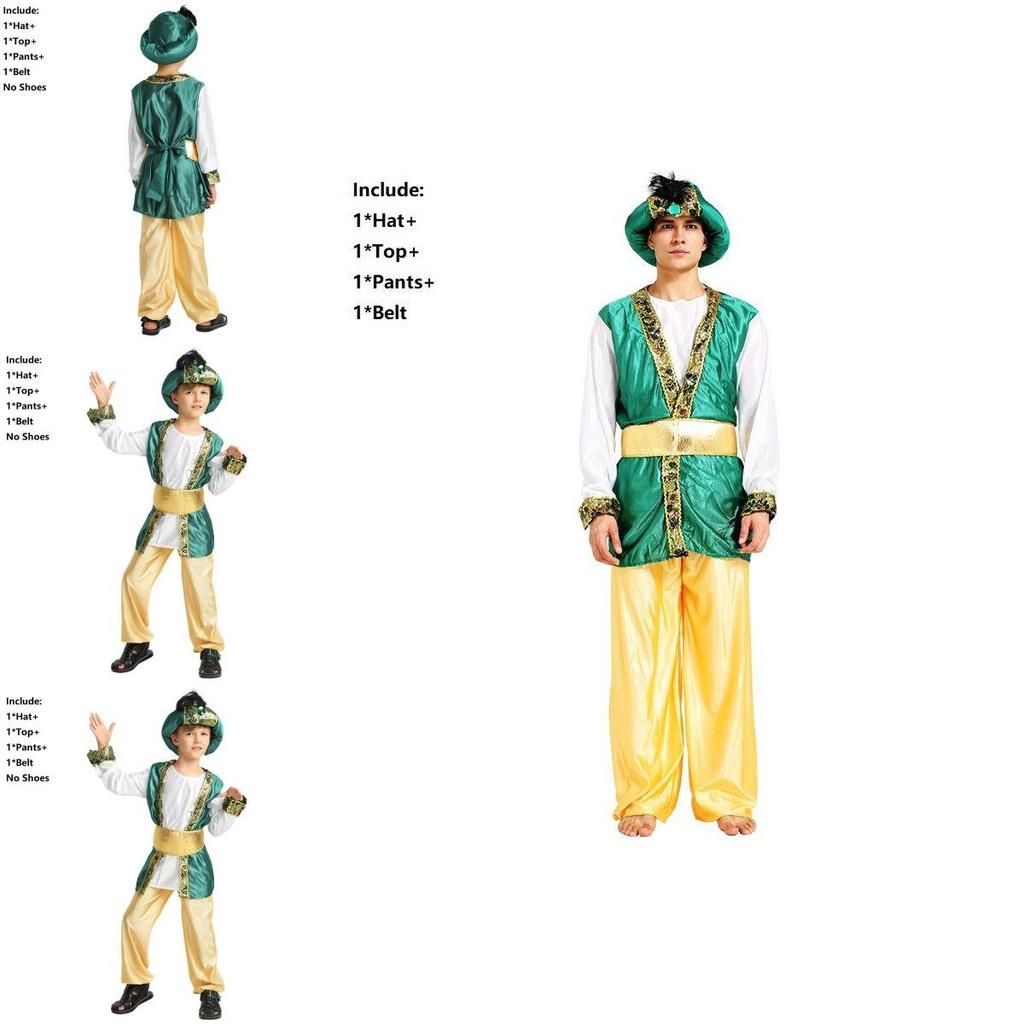 Costum Uimitor de Prinț Arab Rege pentru Petrecerea de Halloween a Băieților și Evenimente Cosplay