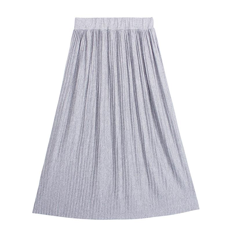 Summer Women's Casual Fashion Plus Size Loose Retro High-waisted Mid-length Skirt Female Pleated Skirt