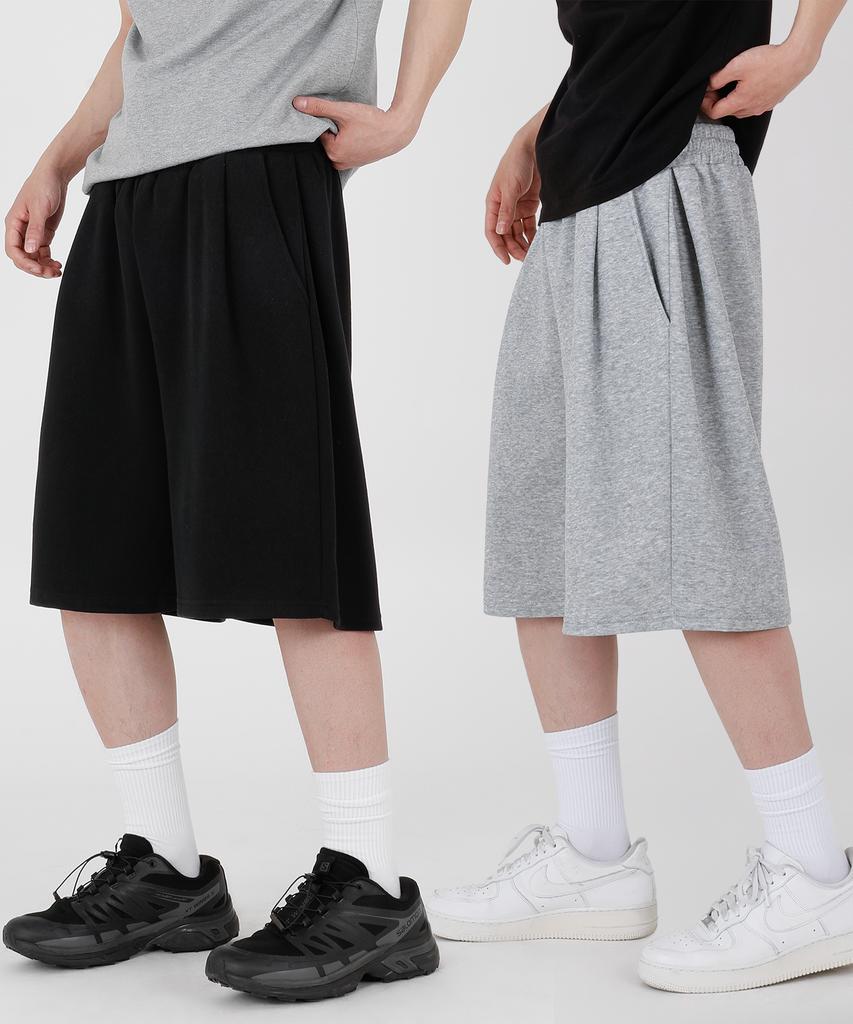 Opeumeideu [2Pack] Side Pintuck Bermuda Shorts Wide Shorts