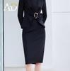 Black Trendy Women's Skirt Suit - Professional & Stylish Executive Workwear for Spring & Autumn