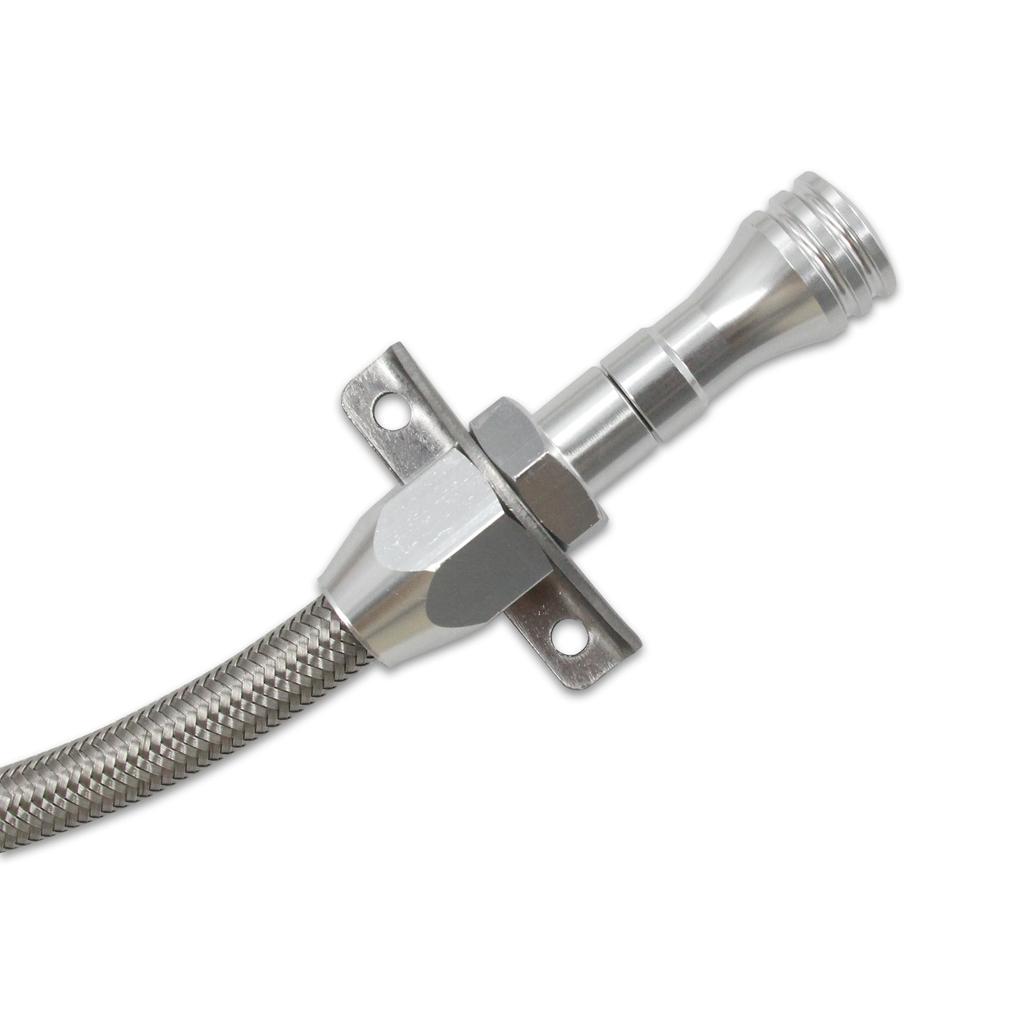 Mount Flexible Braided Transmission Dipstick Stainless Steel Tube For GM 4l80e 4l60e Chevy SBC BBC Th350 Th400 Turbo 700R4
