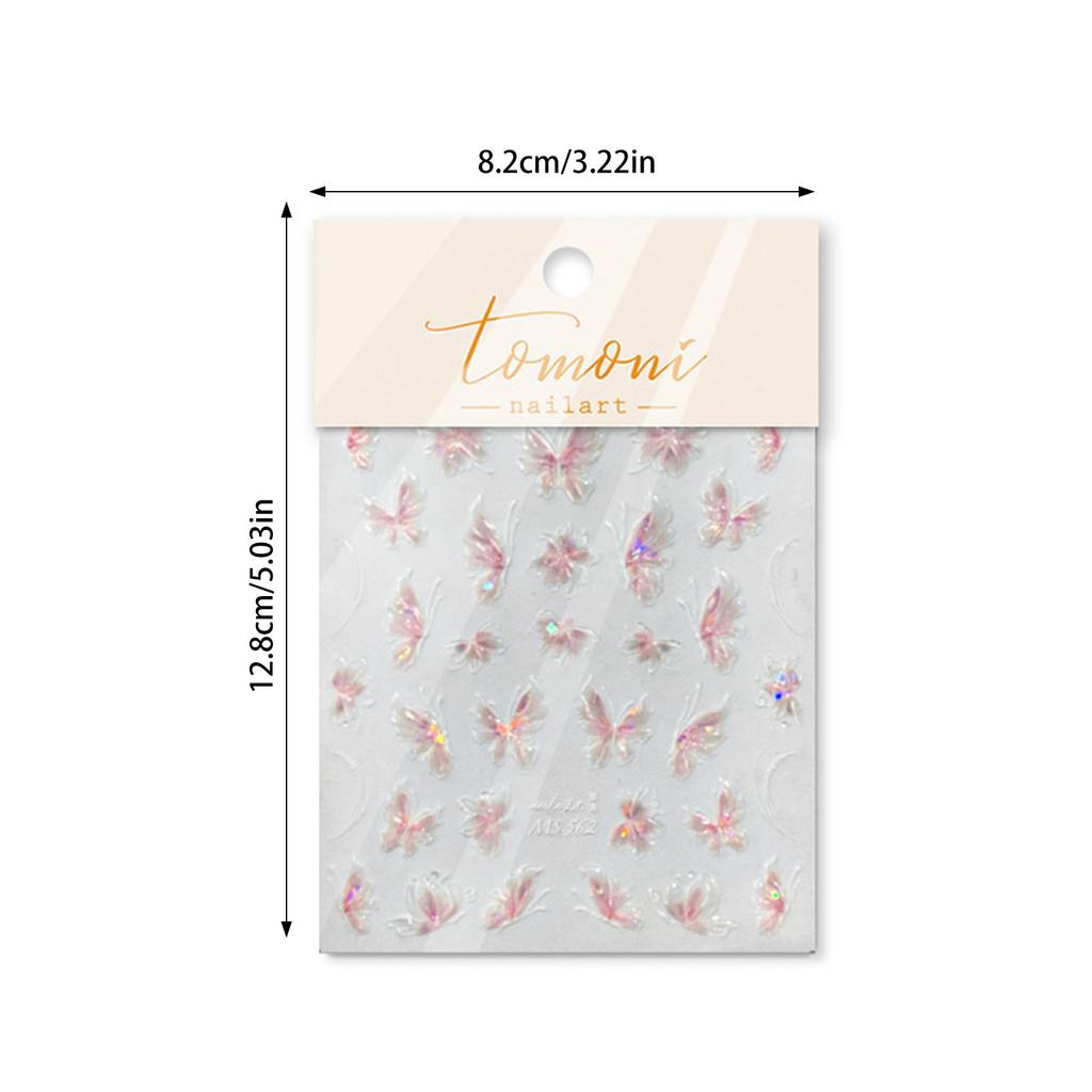 DIY Nail Stickers Fairy Butterfly Nail Art Tips Self-adhesive Butterfly Design Nail Decals for women manicure accessories
