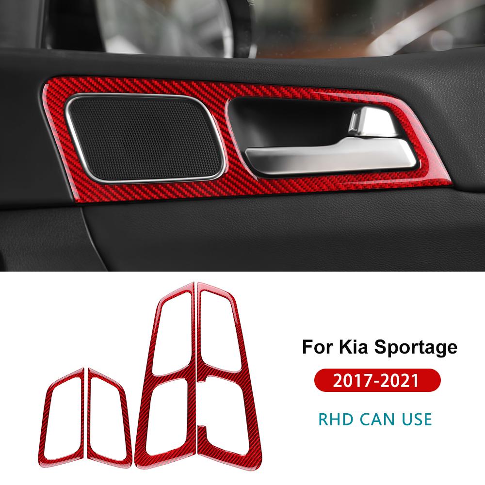 

Наклейка из настоящего мягкого углеродного волокна для Kia Sportage 2017 2018 2019 2020 2025 LHD RHD Автомобиль Передняя Задняя Дверь Ручка Рамка Панель Отделка