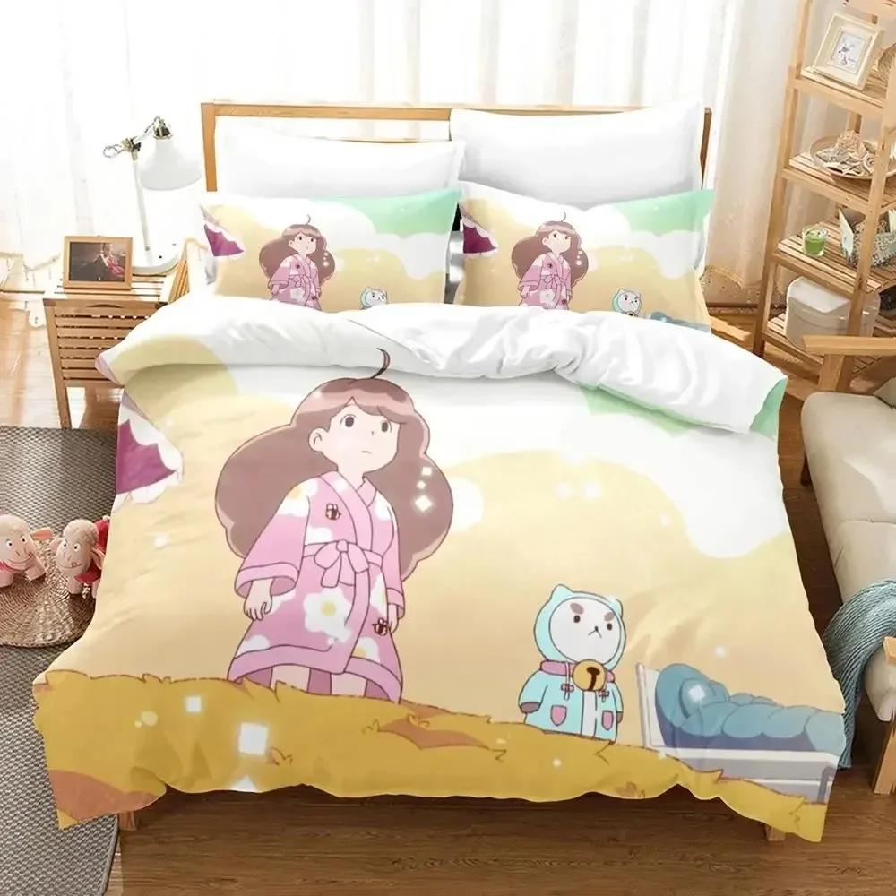 Luxury New 3D Print Cartoon Bee Puppycat Bedding Set Duvet Cover Bed Set Quilt Cover Pillowcase Queen Boys Adult Bedding Set