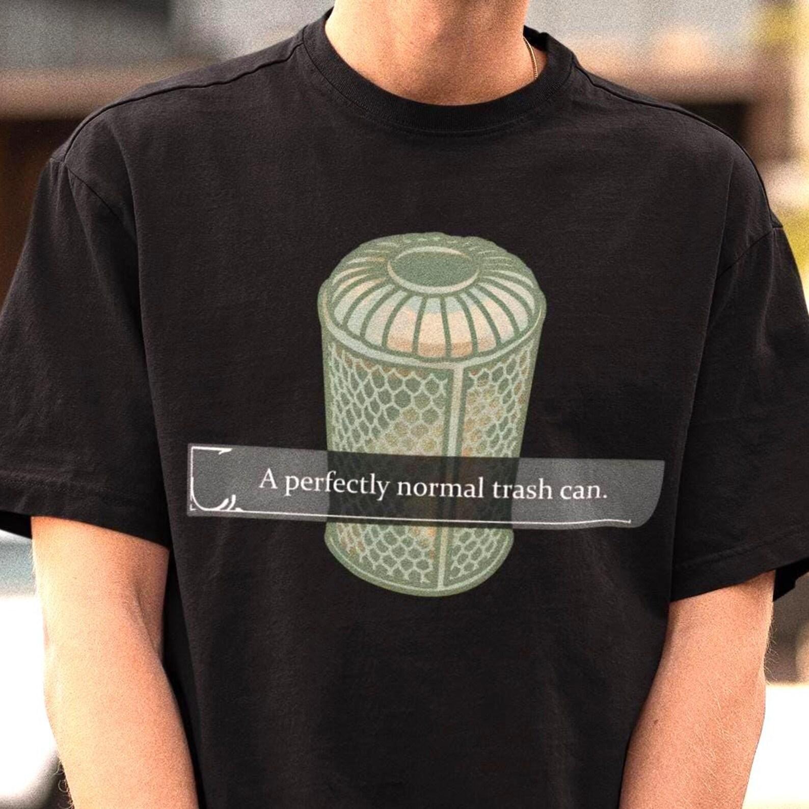 Funny Trash Can Shirt -Clair Obscur Expedition 33 Tee,Indie RPG Fan Tshirt L