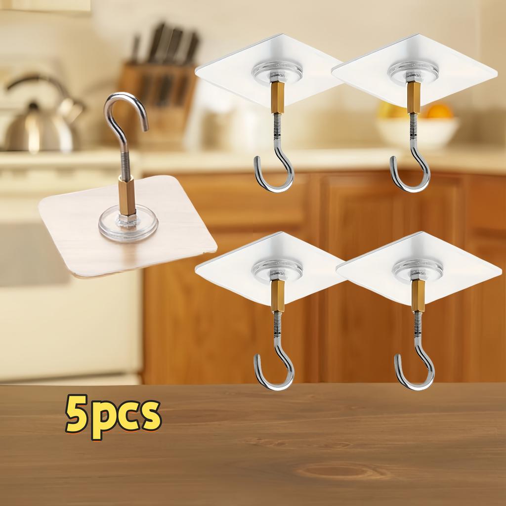 5/8pc No-Drill Damage-Free Ceiling Hooks Suitable Hanging Plants Small Lanterns Balloons Halloween Christmas Holiday Decorations