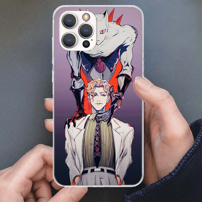 Anime JoJo Killer Queen Phone Case For Apple iPhone 16 15 14 13 12 11 Pro Max Mini XS XR X 7 Plus 8 + SE Soft Silicone Print She