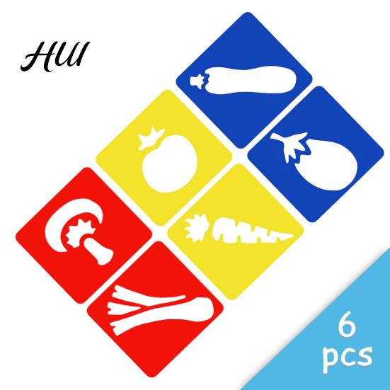 Small Size Paint Stencil 6 Pcs Painting Template Stencils, 5.5x5.9 Inch Washable Reusable DIY Hollow Edge Art Stencils for Wood Paper Fabric,