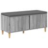 Hallway Bench with Cushion and Storage Grey Sonoma 100 X 38 X 46 Cm