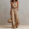 Boho Chic Ärmelloser Jumpsuit Mit Hoher Taille Und Vordertaschen Lockerer Schnitt 2026 Damen Freizeit-Romper