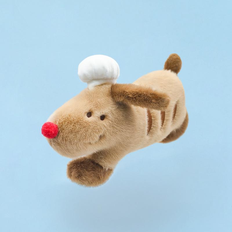 Cute Simulation Baguette Dog Wear Chef Hat Plush Toy Stuffed Food Bread Puppy Sleeping Pillow Soft Doll Gift for Children