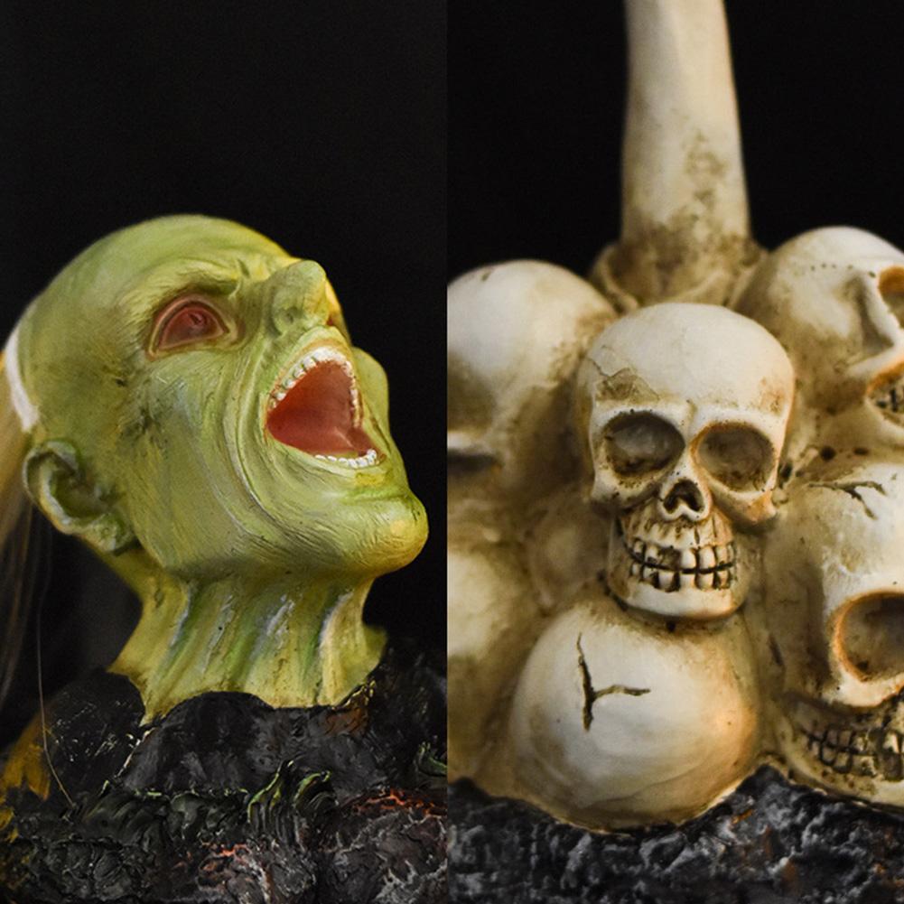 Halloween Horror Schädel Statue Harz Geist Skelett Dekor Gothic Stil Tod Schädel Figur für Spukhaus Requisiten